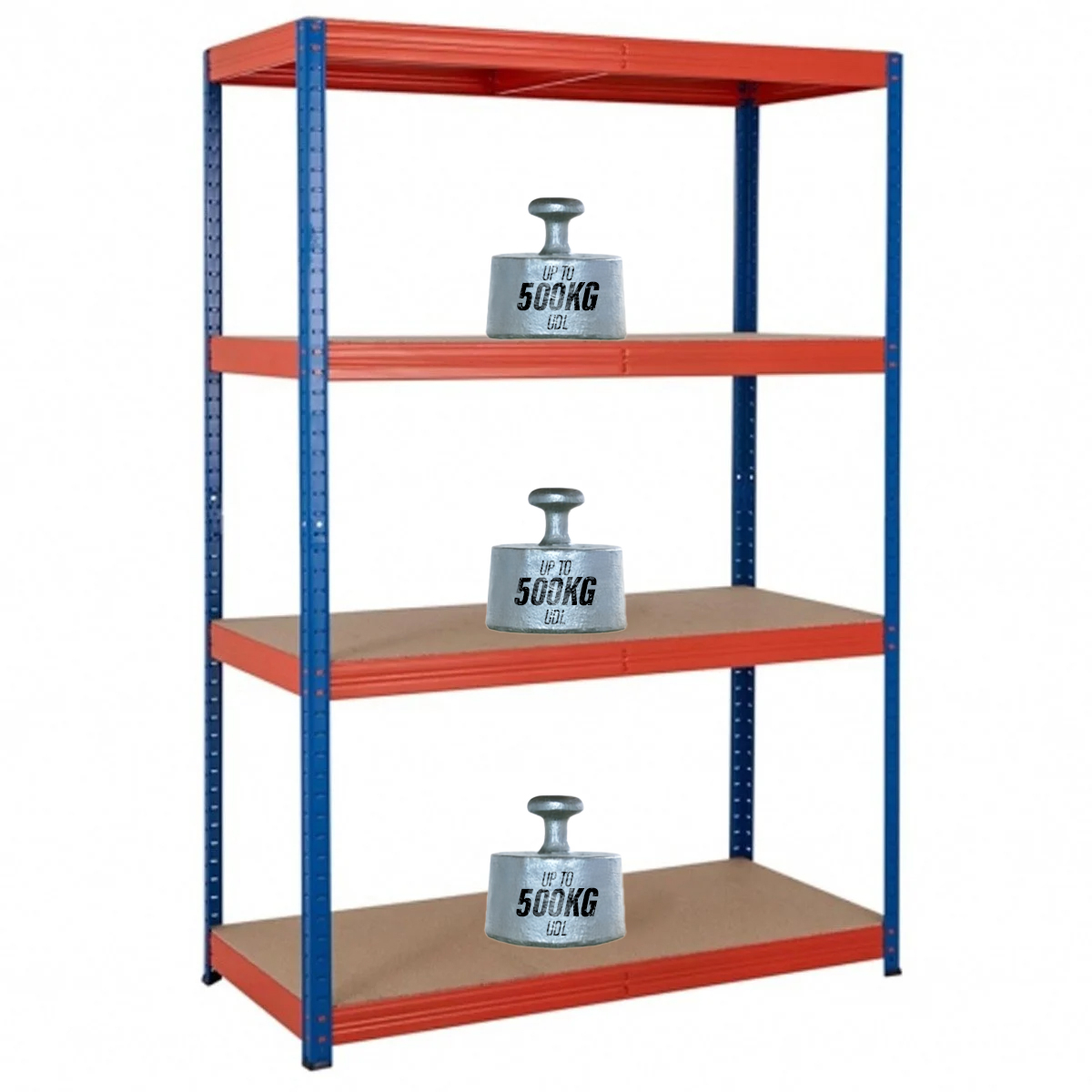 SGS 4 Tier Garage Shelving 15mm Chipboard Racking - 180x120x60cm